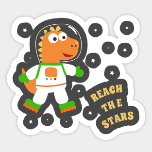 Cute dinosaur astronaut. Sticker